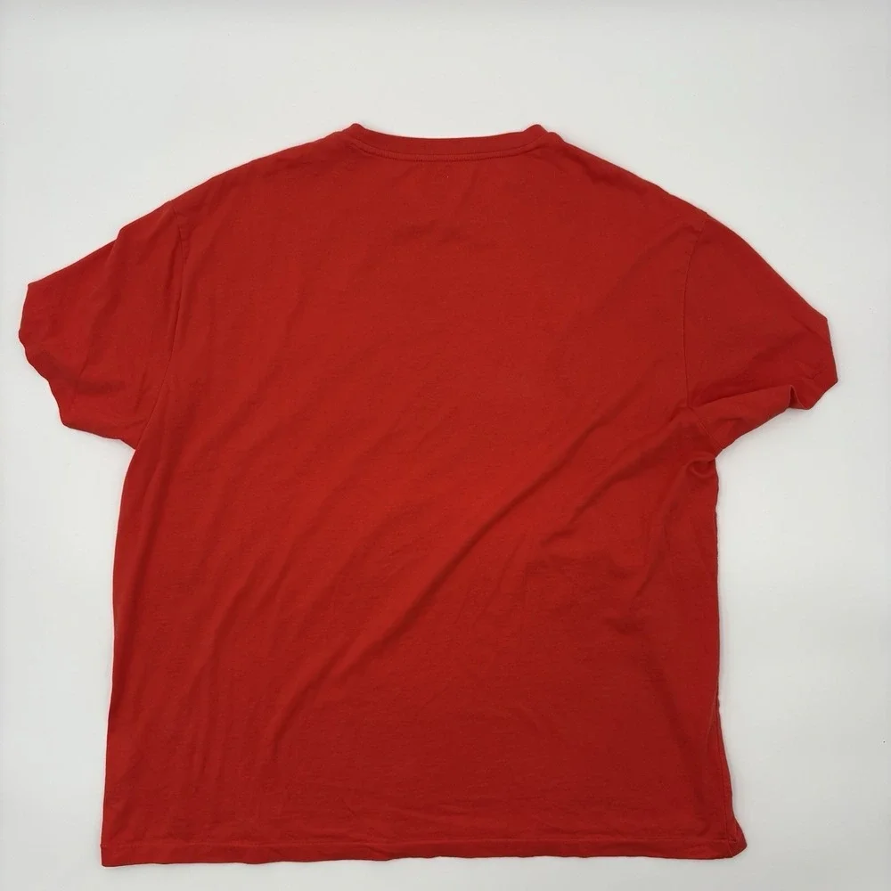 Polo Ralph Lauren Pocket T Shirt Mens XL Red Classic Fit Lime Green Pony Logo